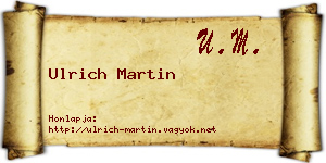 Ulrich Martin névjegykártya